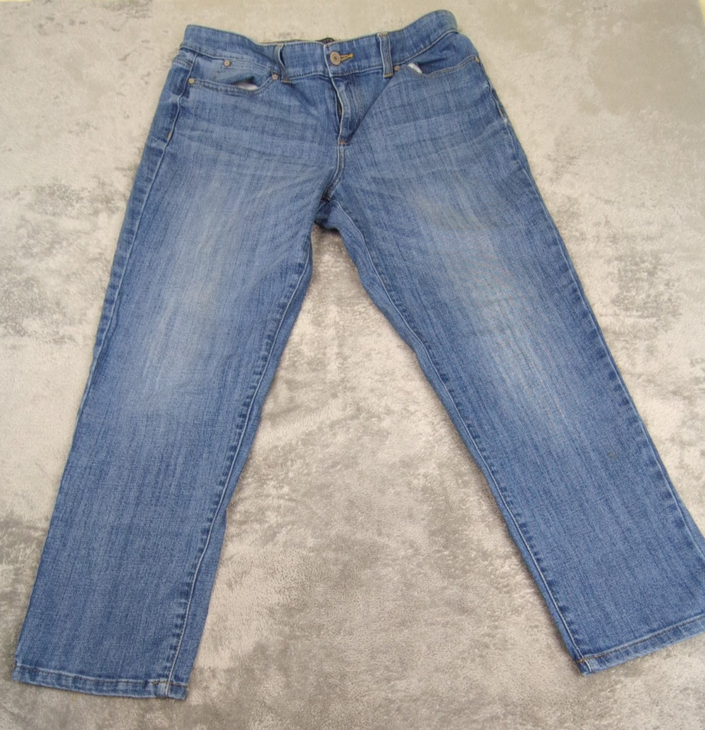 Talbots Womens Petites Simply Flattering 5-Pocket Straight Leg Jeans Medium 12p